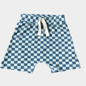 Baby Sprouts Harem Shorts - Blue Green Checkered